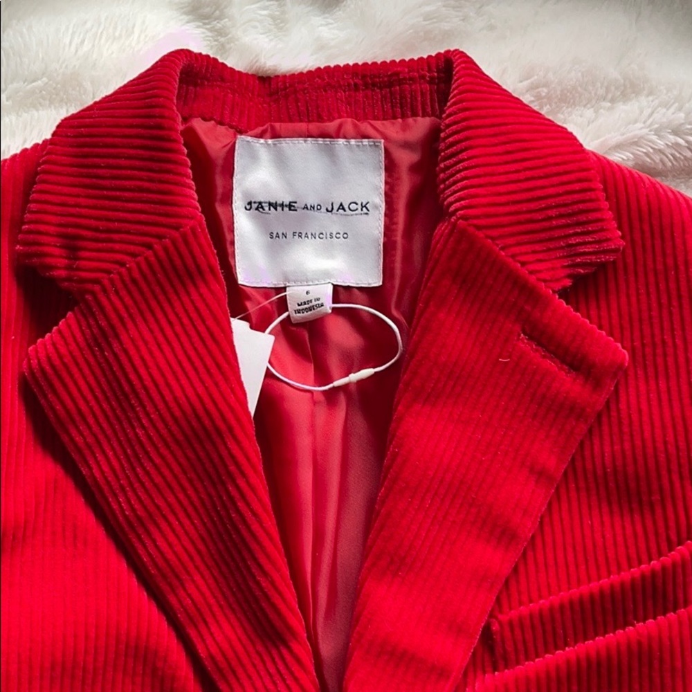 Janie and Jack Red Corduroy Blazer NWOT